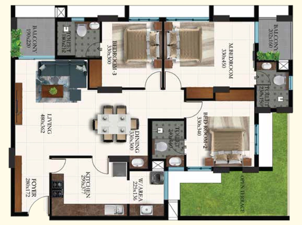 3 BHK Flat in Si Leela Madhavam Legacy in Thirumala, Thiruvananthapuram - Image 930943