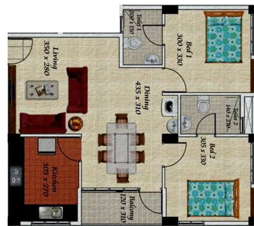 2 BHK Flat in Mansions Gayatri Apartments in Peyad, Thiruvananthapuram - Image 930959