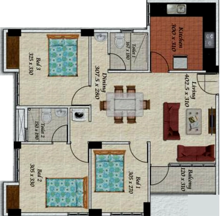 3 BHK Flat in Mansions Gayatri Apartments in Peyad, Thiruvananthapuram - Image 930961