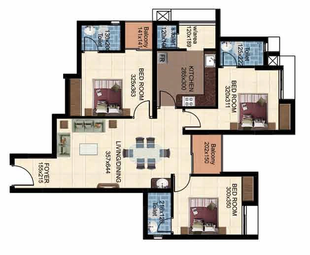 3 BHK Flat in Marutham Royal Wings in Chacka, Thiruvananthapuram - Image 930975
