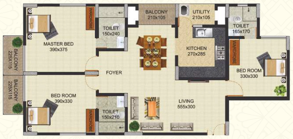 3 BHK Flat in Midhun Allure in Mukkolakkal, Thiruvananthapuram - Image 930978