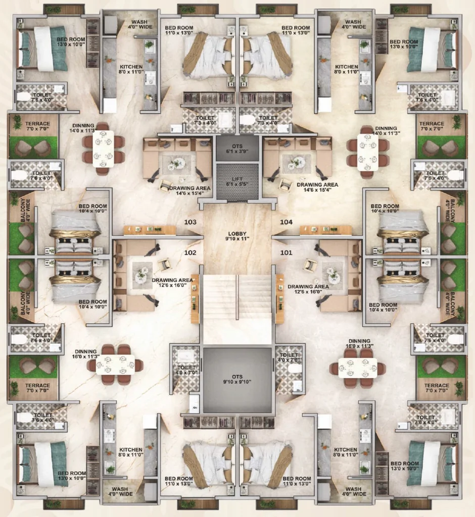 Floor Plan of Galaxy Mansion 18 in New Manish Nagar, Nagpur - Image 434563
