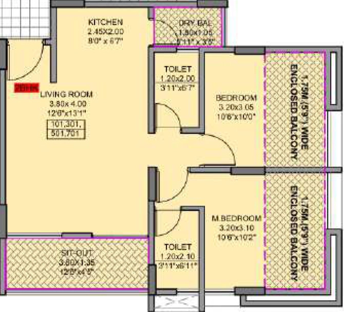 2 BHK Flat in Galaxy Aangan Phase 2 in Talegaon Dabhade, Pune - Image 930926