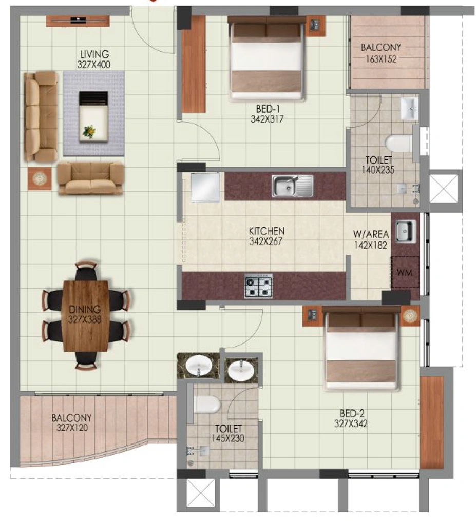 2 BHK Flat in PRS Ramsaras in Pulimoodu, Thiruvananthapuram - Image 931010