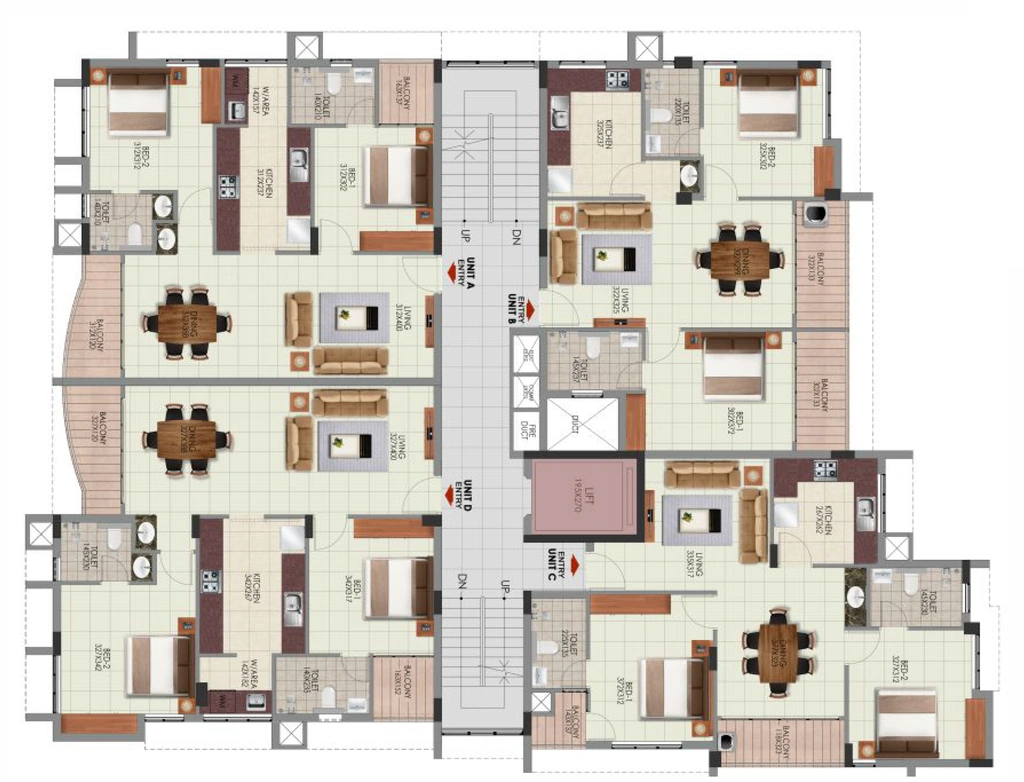 Floor Plan of PRS Ramsaras in Pulimoodu, Thiruvananthapuram - Image 434851
