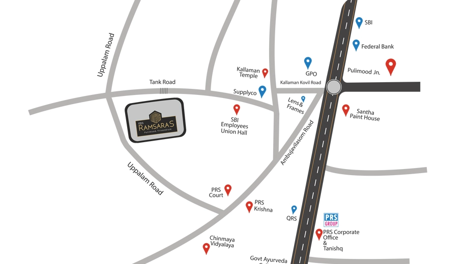 Location of PRS Ramsaras in Pulimoodu, Thiruvananthapuram - Image 434850