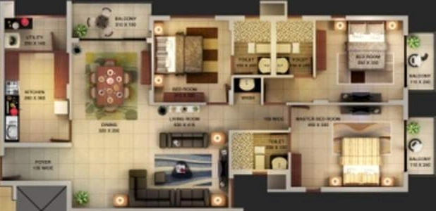 3 BHK Flat in Samson And Sons Selene in PMG, Thiruvananthapuram - Image 931022