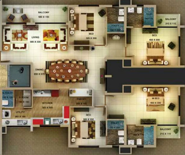 4 BHK Flat in Samson And Sons Selene in PMG, Thiruvananthapuram - Image 931032