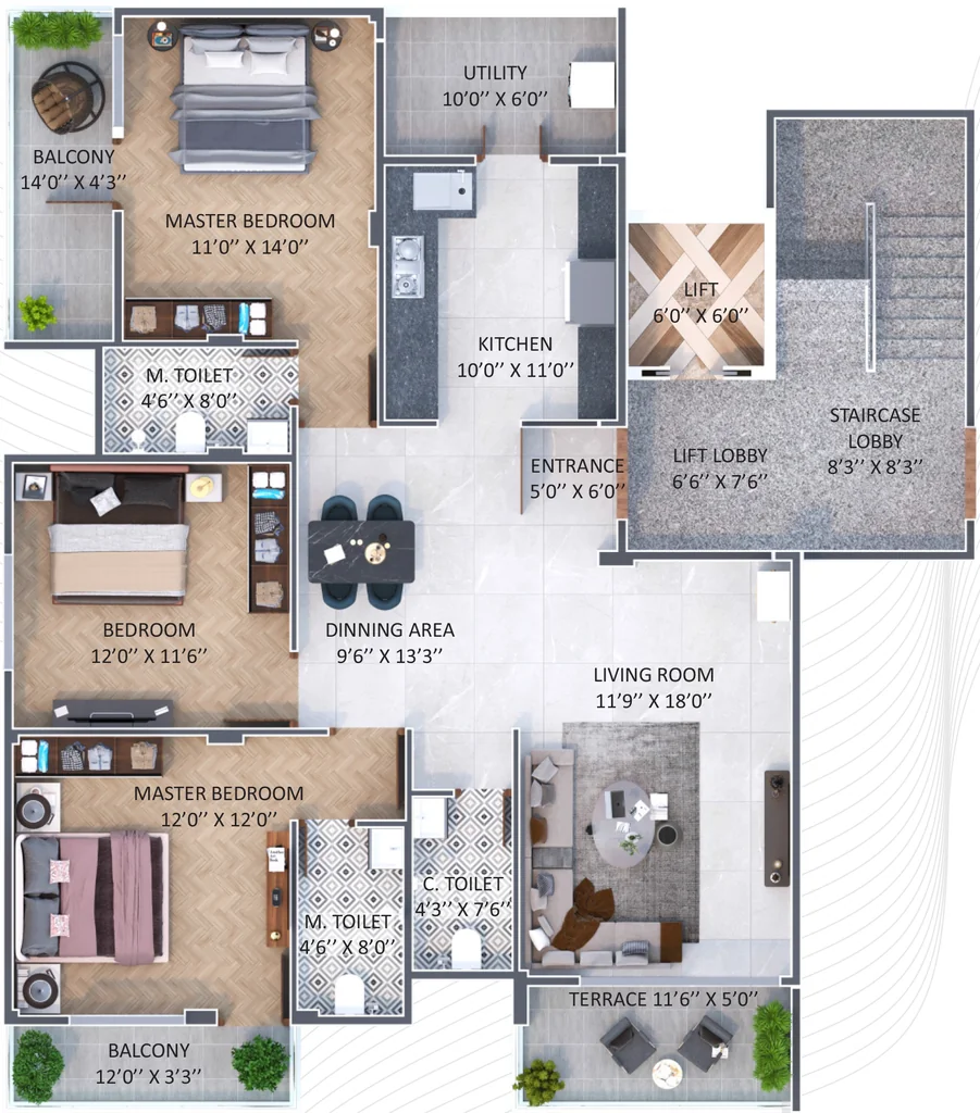 3 BHK Flat in Ayush Shourya in Omkar Nagar, Nagpur - Image 930966