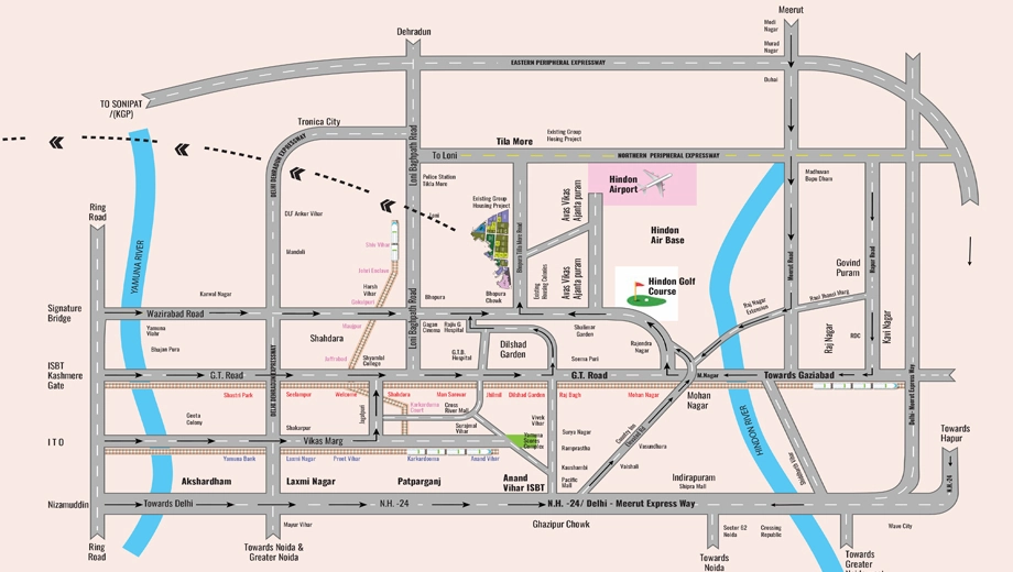 Location of Oxy Hi Street in Sahibabad, Ghaziabad - Image 434731
