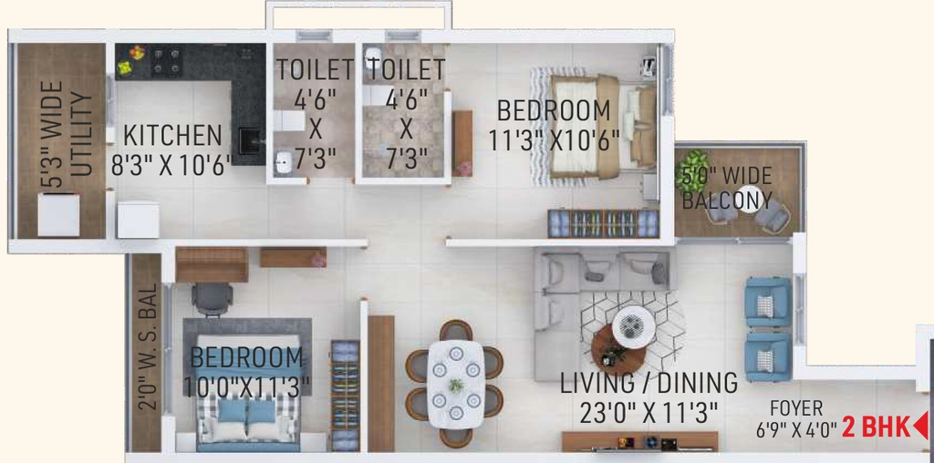 2 BHK Flat in Intercontinental Palazzo Royal in Manish Nagar, Nagpur - Image 930986