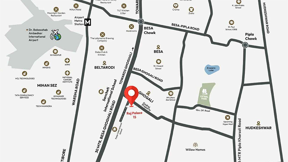 Location of Commercial Raj Palace 15 in Besa, Nagpur - Image 434839