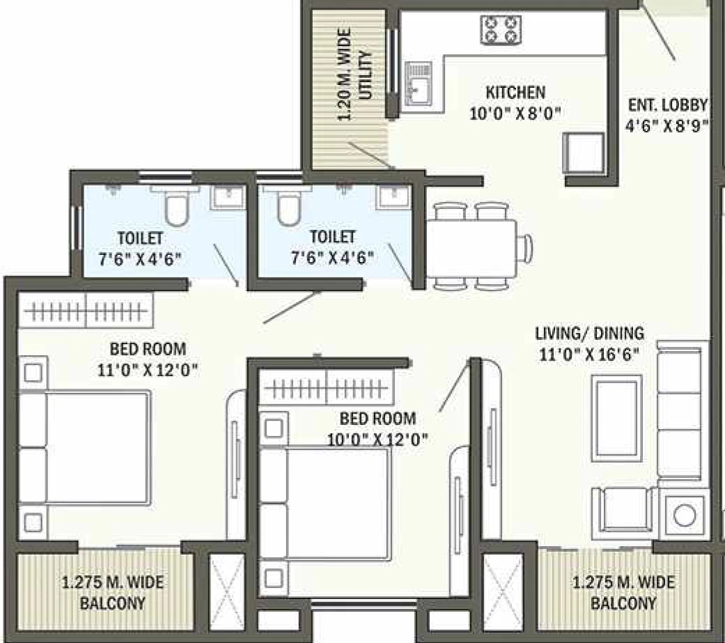 2 BHK Flat in MB Royal Empire in Besa, Nagpur - Image 931018