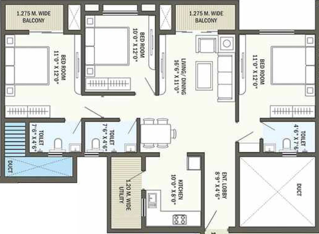3 BHK Flat in MB Royal Empire in Besa, Nagpur - Image 931021