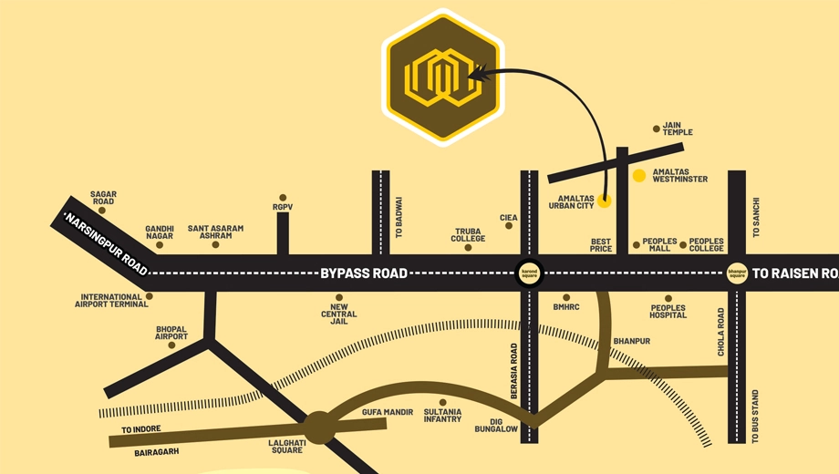 Location of Amaltas Urban City in Ayodhya Bypass, Bhopal - Image 434925