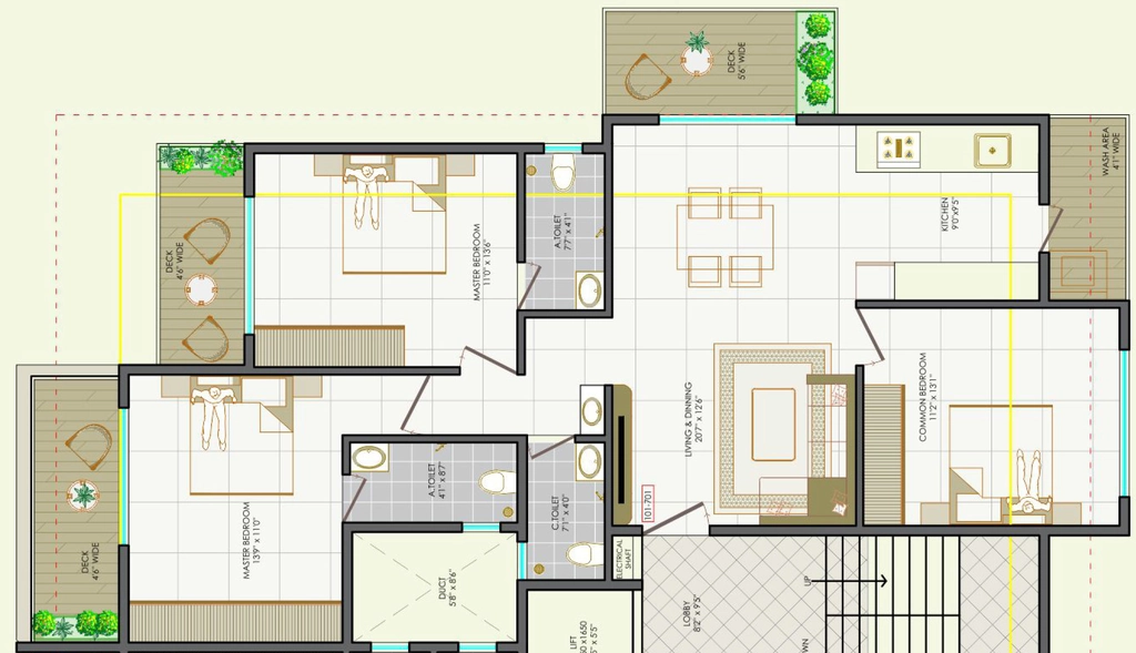 3 BHK Flat in Shivalay Residency in Beltarodi, Nagpur - Image 931046