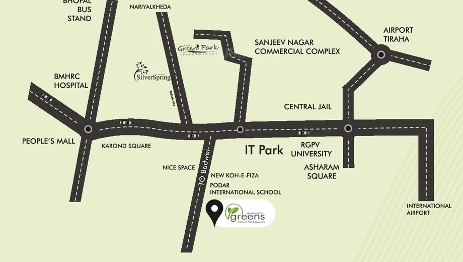 Location of JP Jai Mahadev Greens Plot in Badwai, Bhopal - Image 435091