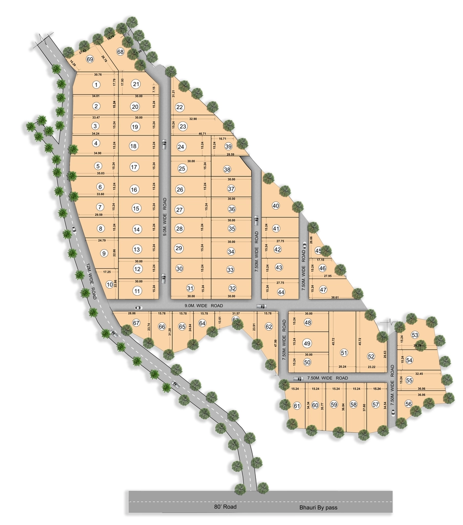 Master Plan of Miracle Garden Farm Land in Bhauri, Bhopal - Image 434957