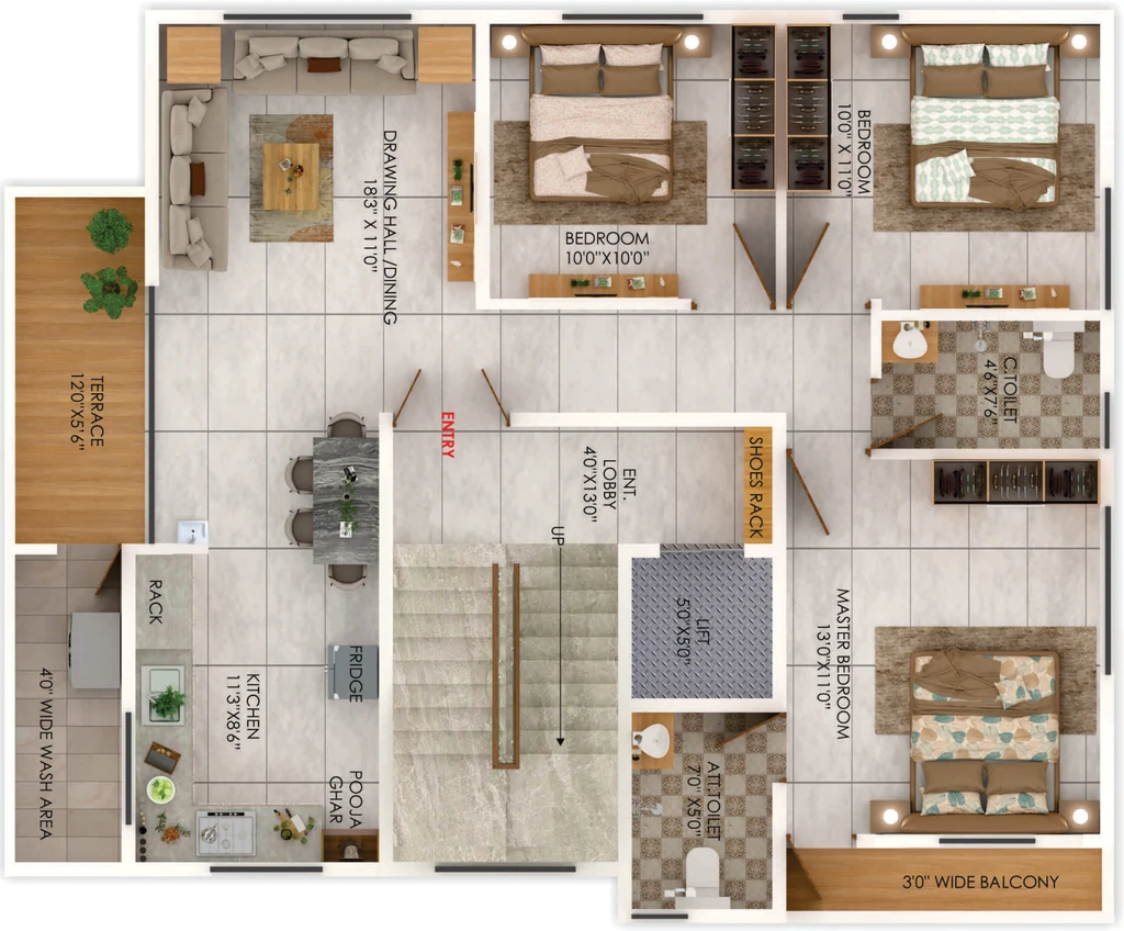 3 BHK Flat in Shree Ram Nivas in Manish Nagar, Nagpur - Image 931055