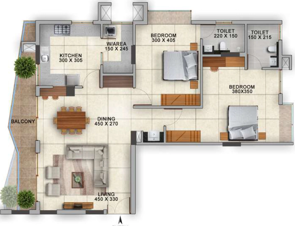 2 BHK Flat in KS Regalia Apartment in Vazhuthacaud, Thiruvananthapuram - Image 931089