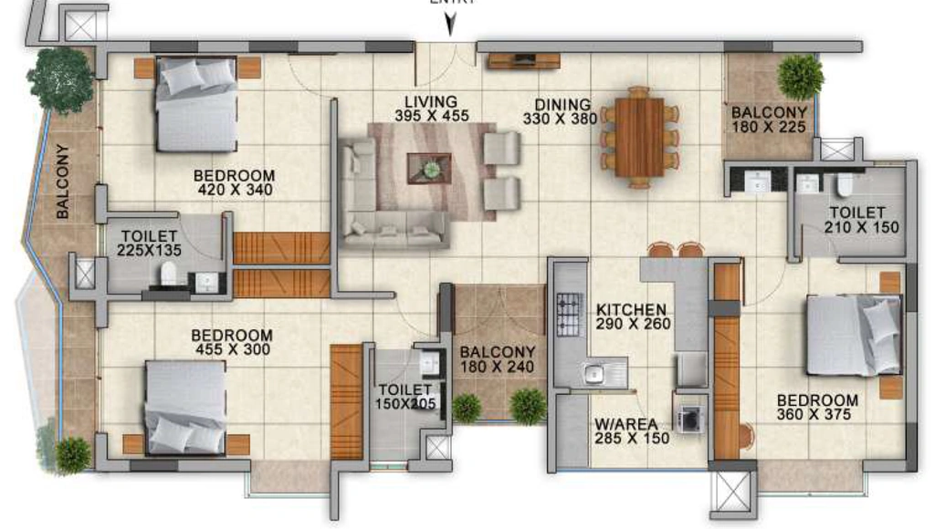 3 BHK Flat in KS Regalia Apartment in Vazhuthacaud, Thiruvananthapuram - Image 931090