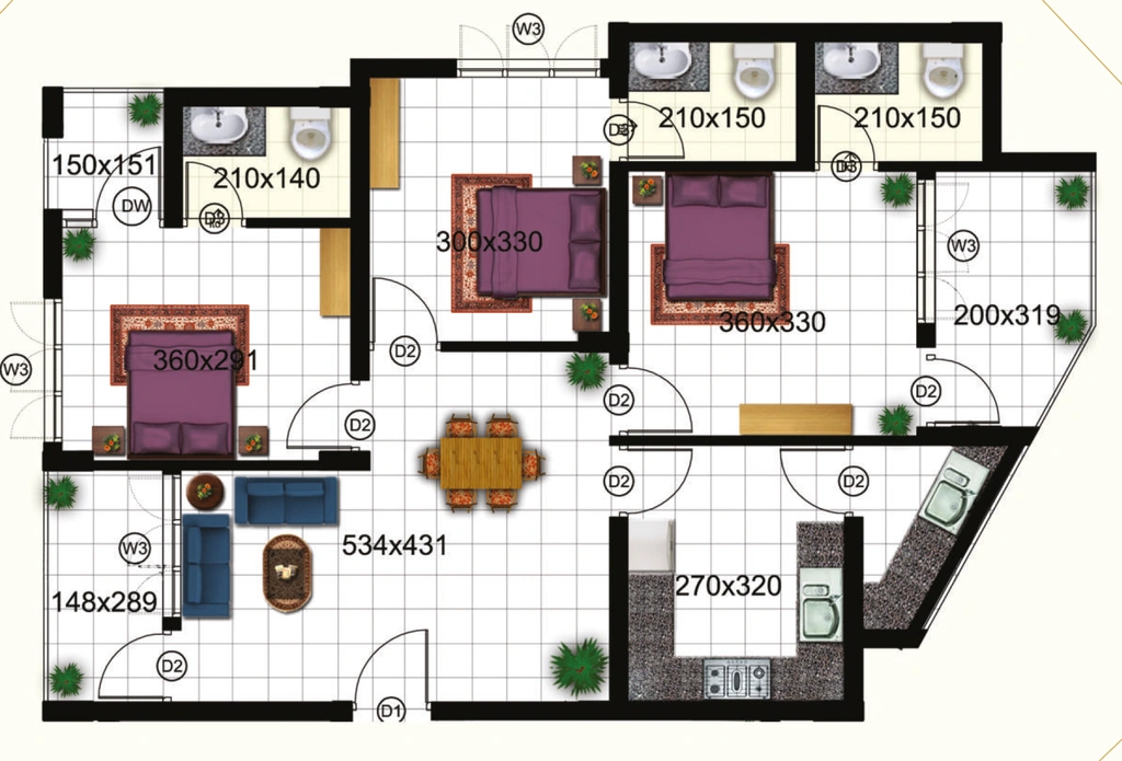 3 BHK Flat in Samson And Sons Meridian Heights in Kuravankonam, Thiruvananthapuram - Image 931075