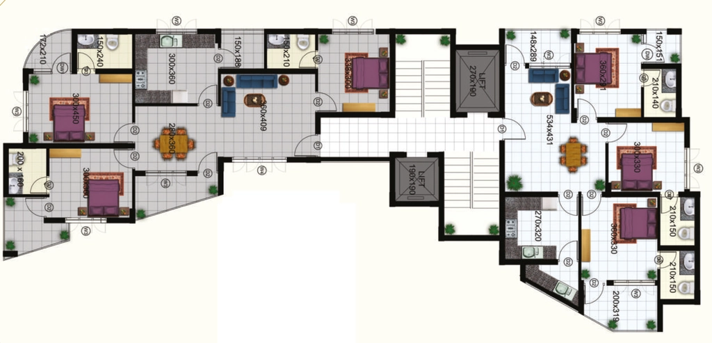 Floor Plan of Samson And Sons Meridian Heights in Kuravankonam, Thiruvananthapuram - Image 434994