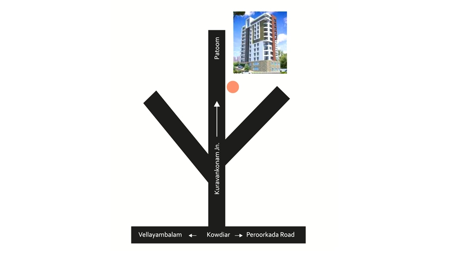 Location of Samson And Sons Meridian Heights in Kuravankonam, Thiruvananthapuram - Image 434992