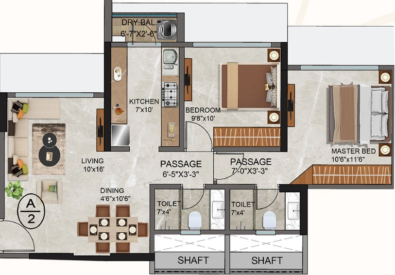 2 BHK Flat in Agarwal Florence in Goregaon West, Mumbai - Image 466787