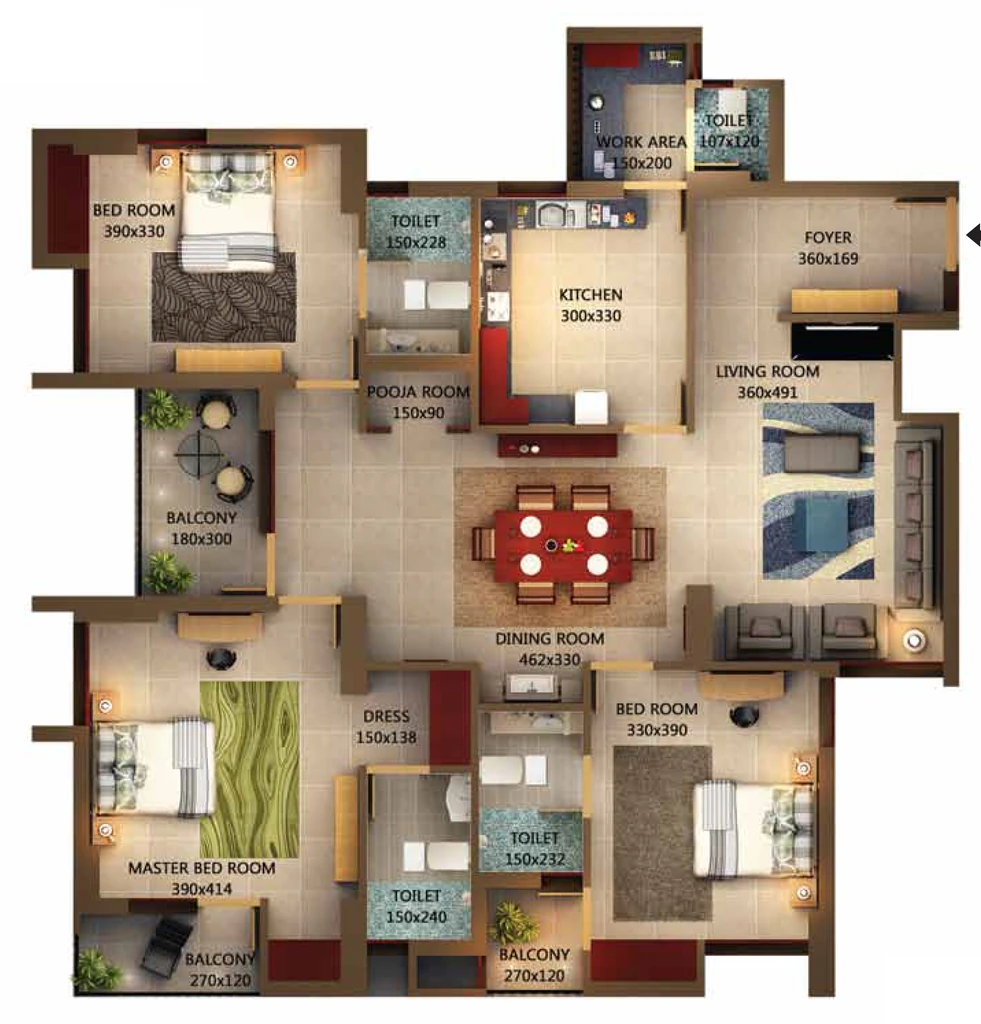 3 BHK Flat in Samson And Sons Sanctuary in Peroorkada, Thiruvananthapuram - Image 931071