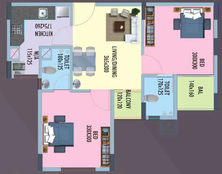 2 BHK Flat in Sanroyal Adonia in Kazhakootam, Thiruvananthapuram - Image 931109