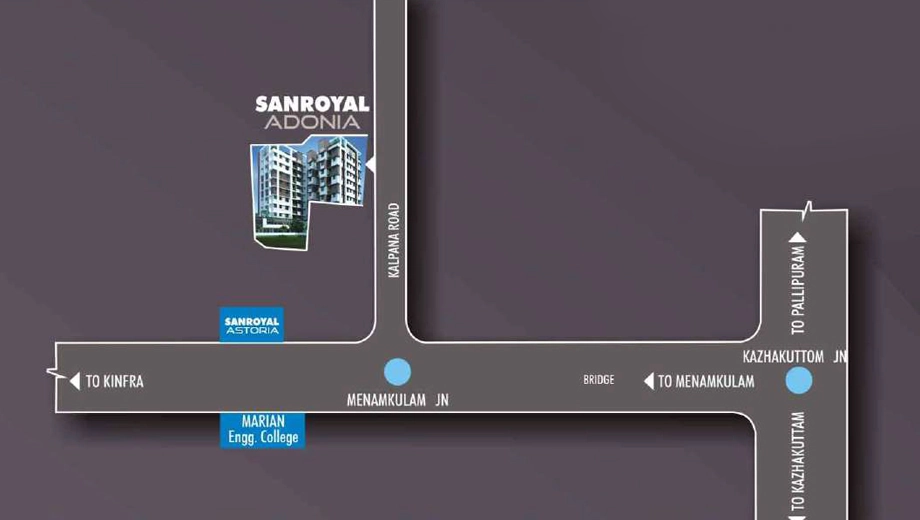 Location of Sanroyal Adonia in Kazhakootam, Thiruvananthapuram - Image 435062