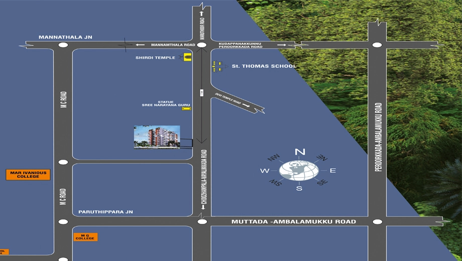 Location of Sanroyal Chanakya in Mukkolakkal, Thiruvananthapuram - Image 435046