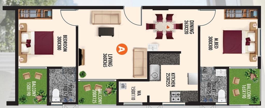 2 BHK Flat in Sanroyal Hestia in Karyavattom, Thiruvananthapuram - Image 931094