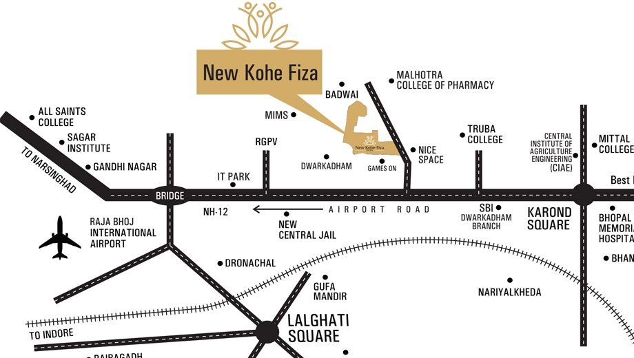 Location of Pakiza New Kohe Fiza Plot in Badwai, Bhopal - Image 434972