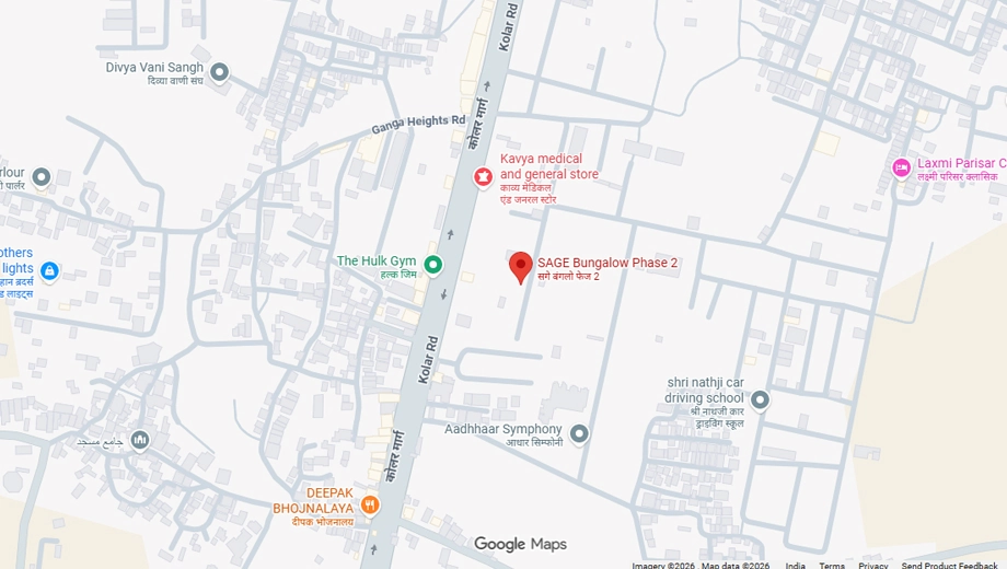Location of Shashwat Sage Bunglows 2 in Kolar Road, Bhopal - Image 435079