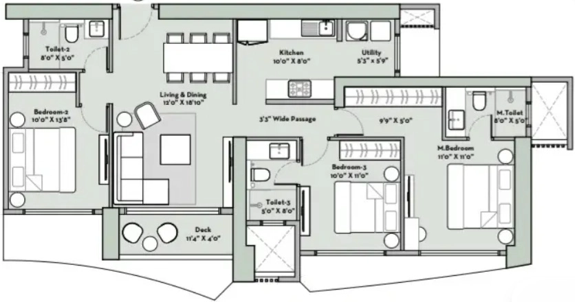 3 BHK Flat in Forest Hills - The Prestige City Phase 2 in Mulund West, Mumbai - Image 931145