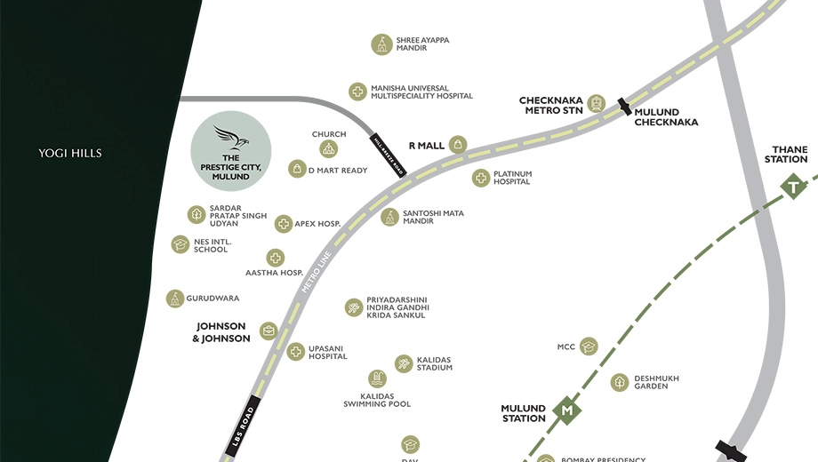 Location of Forest Hills - The Prestige City Phase 2 in Mulund West, Mumbai - Image 435137