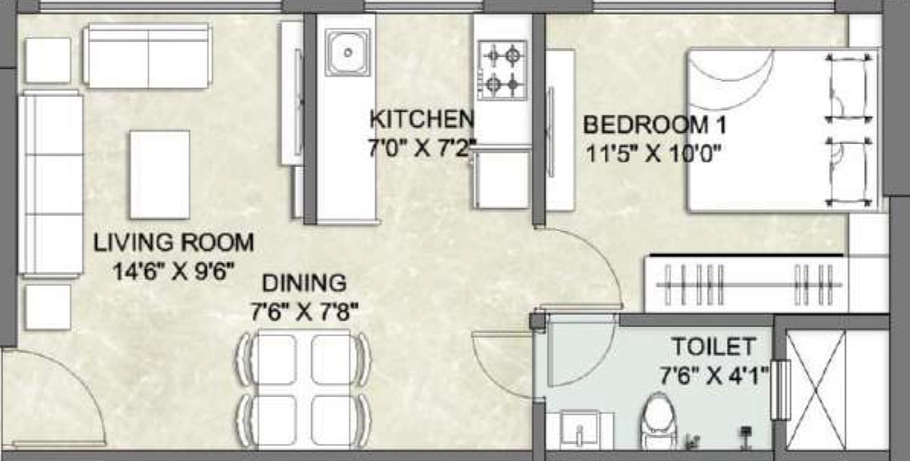 1 BHK Flat in Essence Ratan Laxmi Villa in Mulund West, Mumbai - Image 931141