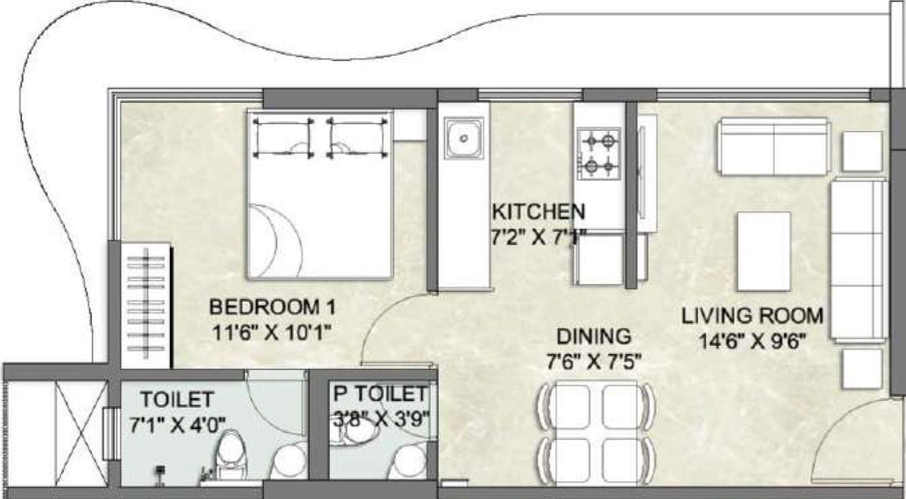 1 BHK Flat in Essence Ratan Laxmi Villa in Mulund West, Mumbai - Image 931142