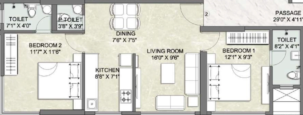 2 BHK Flat in Essence Ratan Laxmi Villa in Mulund West, Mumbai - Image 931144