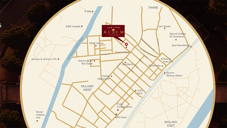 Location of Commercial Aum Laxmi Kusum in Mulund West, Mumbai - Image 435569