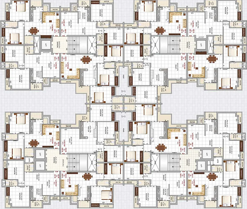 Floor Plan of Varun Ratnam Glorious in Madhapar, Rajkot - Image 435162