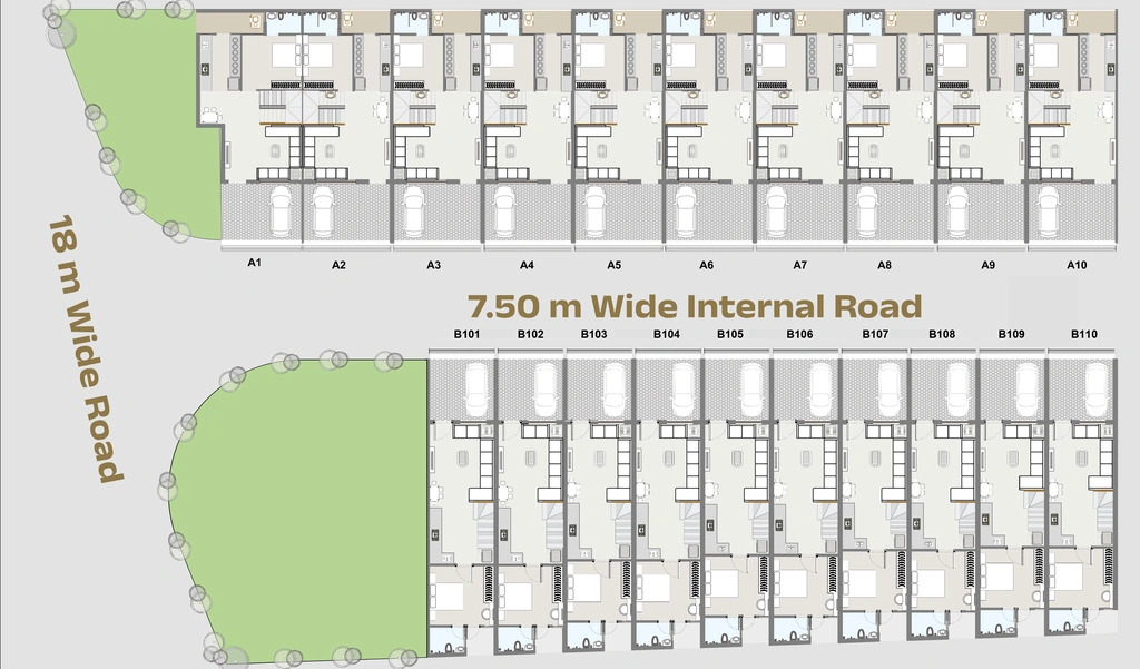 Master Plan of Rama Prashiv Bungalow in Madhapar, Rajkot - Image 435175