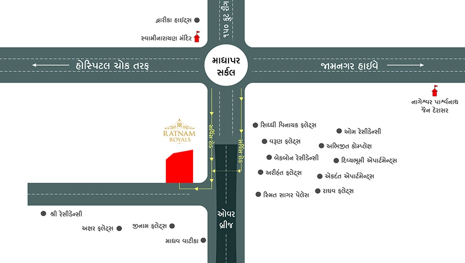 Location of Ratnam Royals in Madhapar, Rajkot - Image 435186