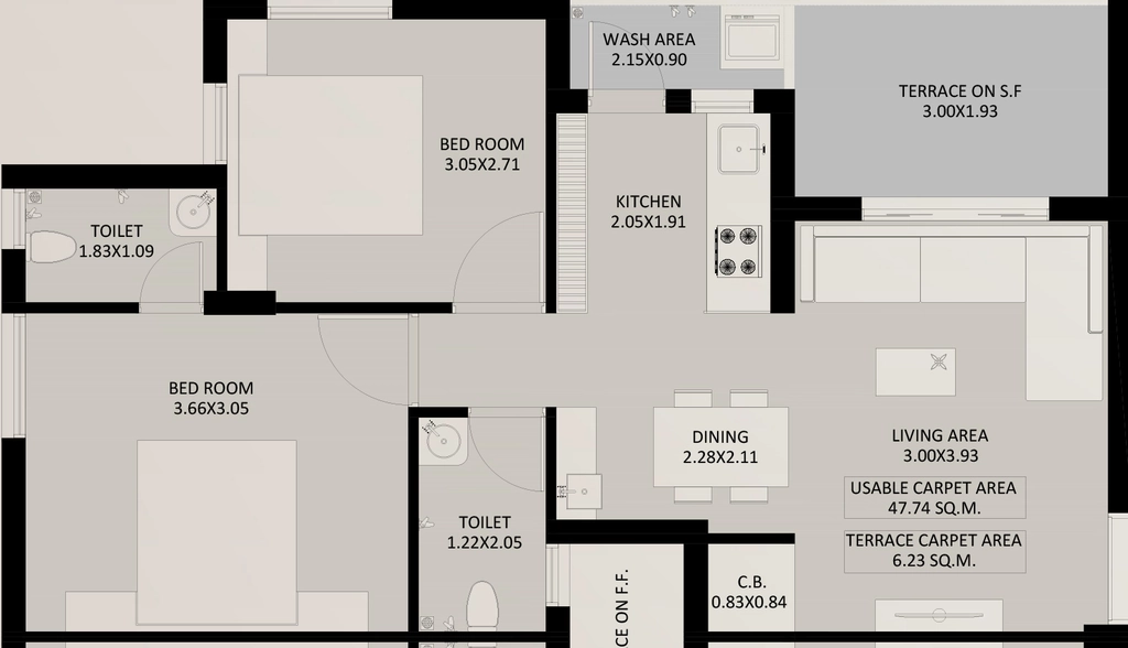 2 BHK Flat in Sanskruti Aangan in Mota Mava, Rajkot - Image 931171