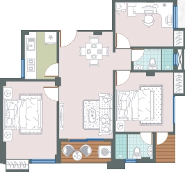 3 BHK Flat in Vinayak Rajos in Rajarhat, Kolkata - Image 931174