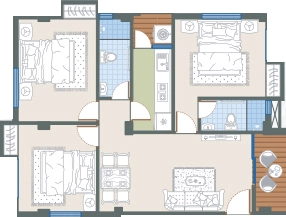 3 BHK Flat in Vinayak Rajos in Rajarhat, Kolkata - Image 931175