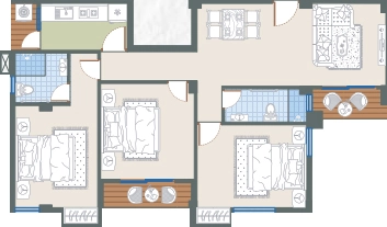 3 BHK Flat in Vinayak Rajos in Rajarhat, Kolkata - Image 931177