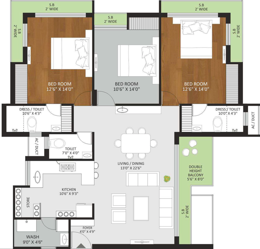 3 BHK Flat in VMK Sharda Sanidhya 3 in Madhapar, Rajkot - Image 931180